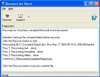 Recovery for Word 